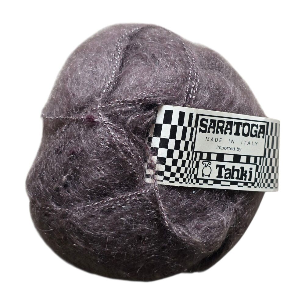 Skein of Saratoga Tahki Mohair Blend Yarn Pale Purple Color Italian 50g NEW